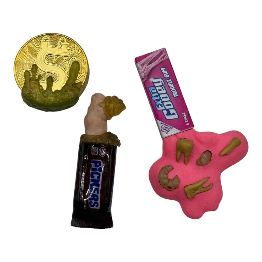 Zuru Mega Gross Minis 3pc Lot Extra Gooey Pickers Coin Figures Good